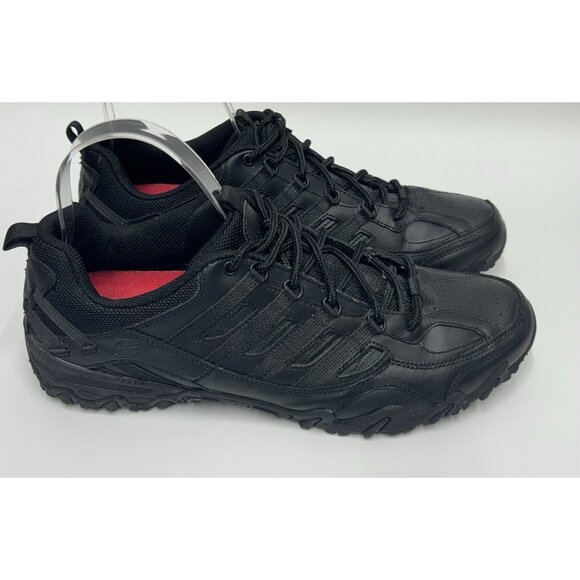 Skechers Work Shoes Womens 11 Black SR Slip Resistant Compulsions LaceUp Leather - Picture 1 of 8